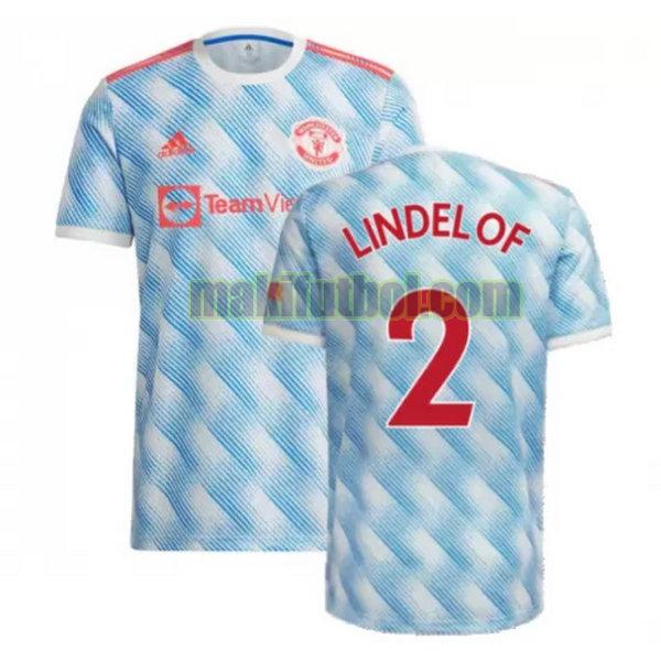camisetas manchester united 2021 2022 segunda lindelof 2 azul
