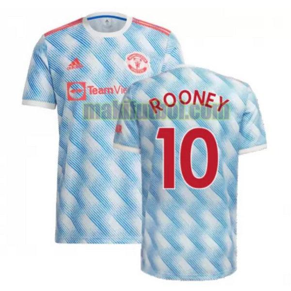 camisetas manchester united 2021 2022 segunda rooney 10 azul
