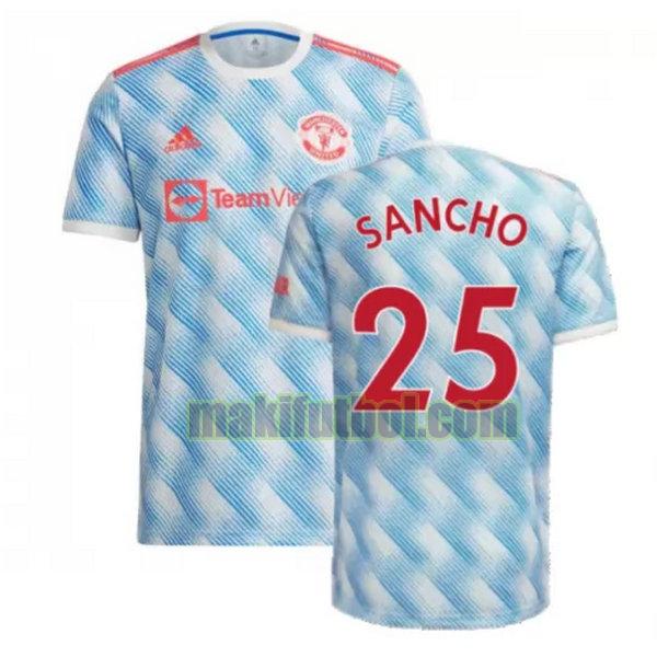 camisetas manchester united 2021 2022 segunda sancho 25 azul