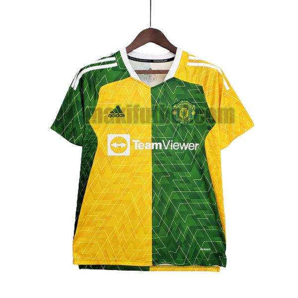 camisetas manchester united 2021 2022 training verde amarillo