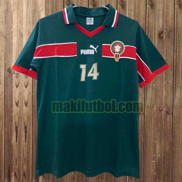camisetas marruecos 1998 primera bassir 14 verde