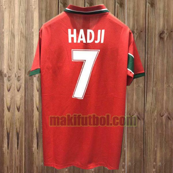 camisetas marruecos 1998 segunda hadji 7 rojo