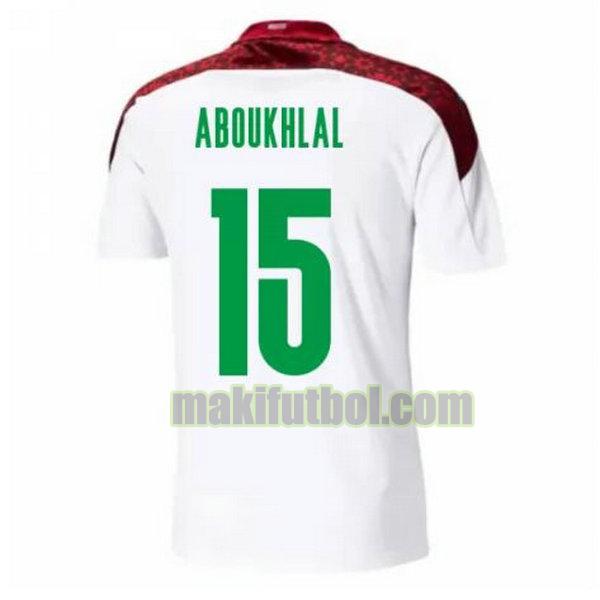 camisetas marruecos 2020-2021 segunda aboukhlal 15 blanco