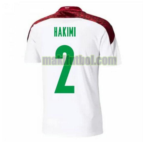 camisetas marruecos 2020-2021 segunda hakimi 2 blanco