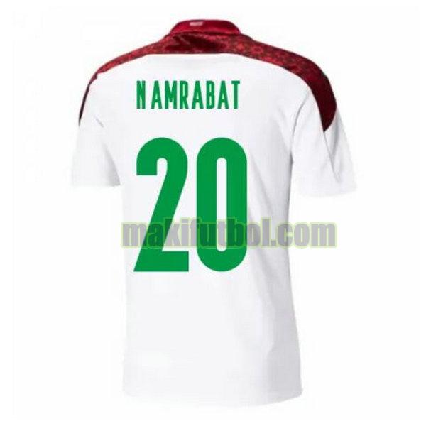 camisetas marruecos 2020-2021 segunda n.amrabat 20 blanco