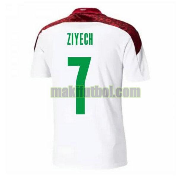 camisetas marruecos 2020-2021 segunda ziyech 7 blanco