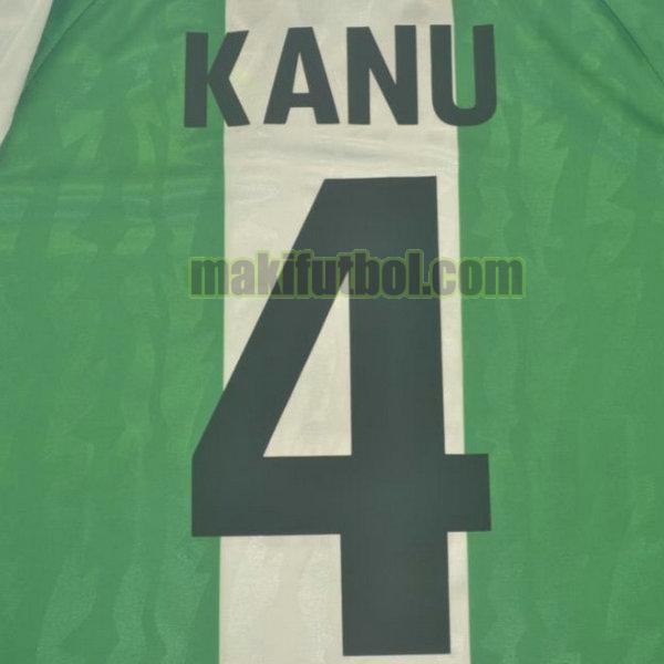 camisetas nigeria 1996 primera kanu 4 verde