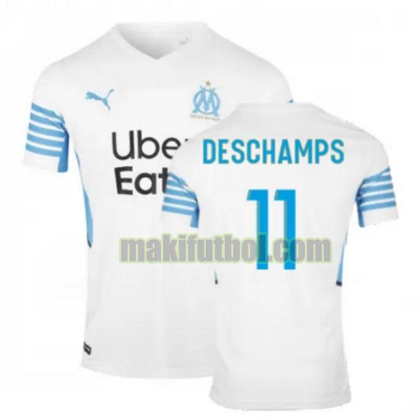 camisetas olympique marseille 2021 2022 primera deschamps 11 blanco