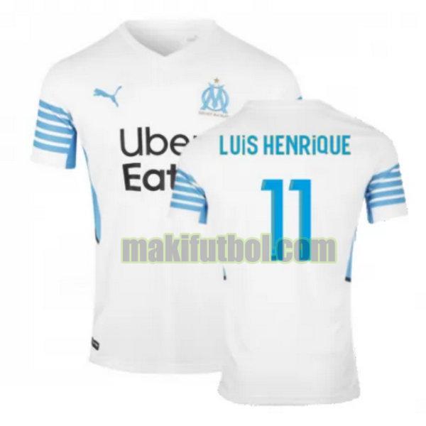camisetas olympique marseille 2021 2022 primera luis henrique 11 blanco