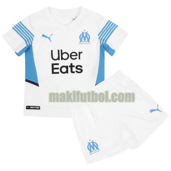 camisetas olympique marseille niño 2021 2022 primera blanco