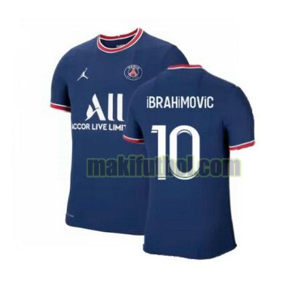 camisetas paris saint-germain 2021 2022 primera ibrahimovic 10 azul