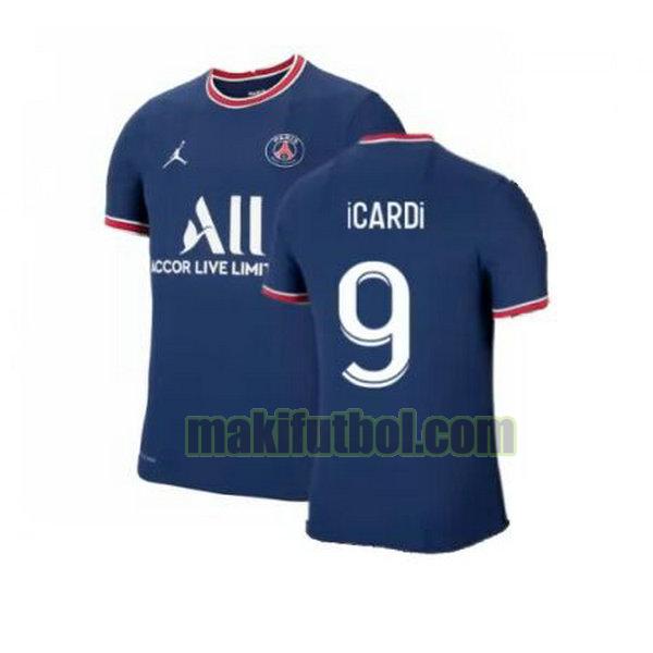 camisetas paris saint-germain 2021 2022 primera icardi 9 azul