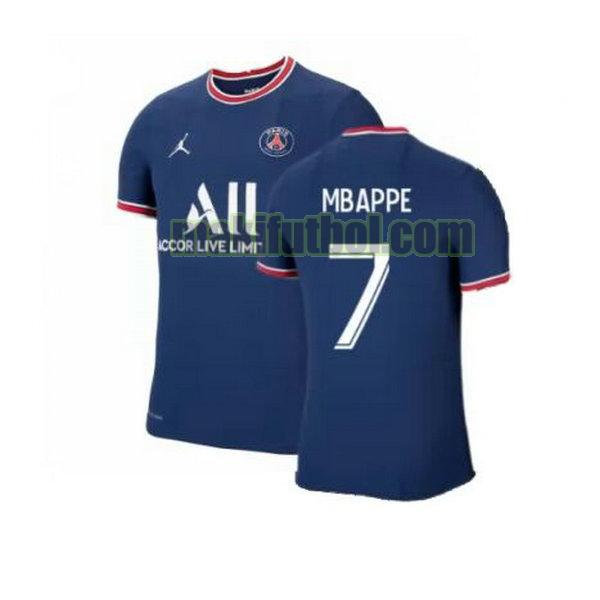 camisetas paris saint-germain 2021 2022 primera mbappe 7 azul