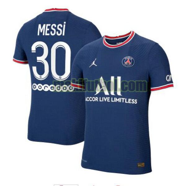 camisetas paris saint-germain 2021 2022 primera messi 30 azul