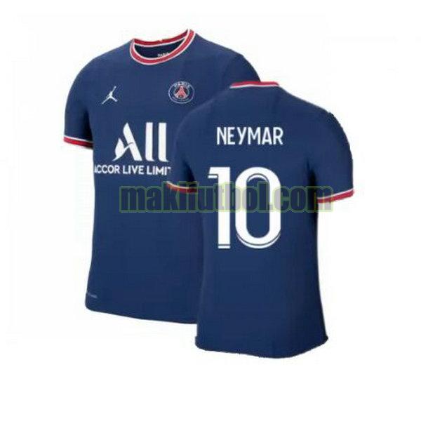 camisetas paris saint-germain 2021 2022 primera neymar 10 azul