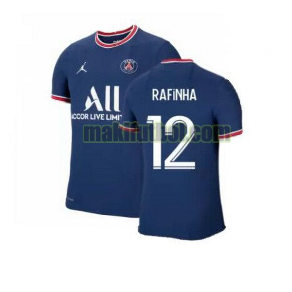 camisetas paris saint-germain 2021 2022 primera rafinha 12 azul