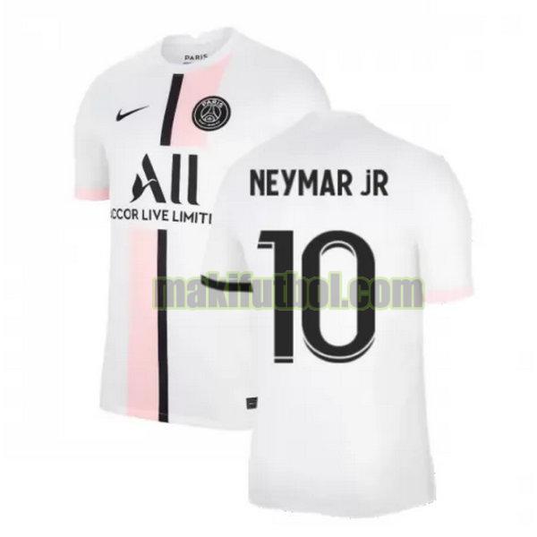 camisetas paris saint-germain 2021 2022 segunda neymar jr 10 blanco