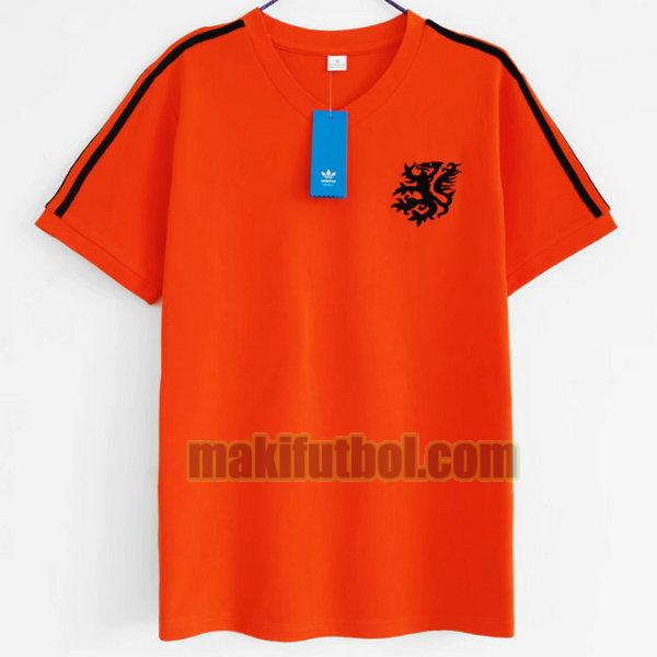 camisetas países bajos 1974 segunda naranja