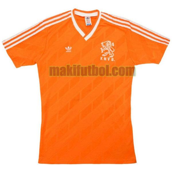 camisetas países bajos 1986 primera naranja