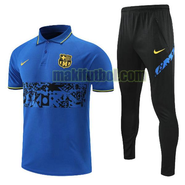 camisetas polo barcelona 2022 conjunto azul