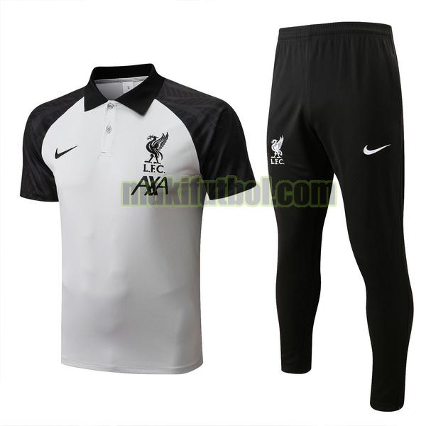 camisetas polo liverpool 2022 2023 conjunto blanco negro