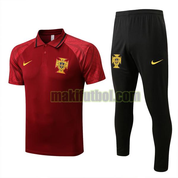 camisetas polo portugal 2022 2023 conjunto rojo