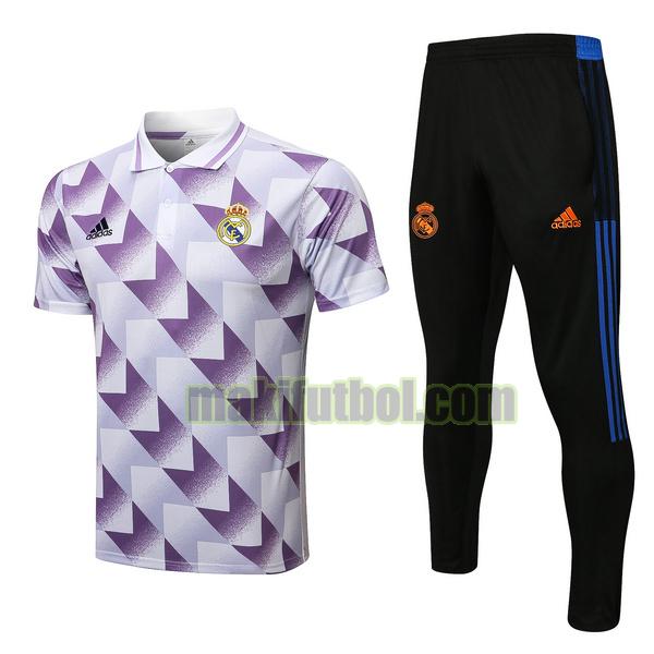 camisetas polo real madrid 2022 23 conjunto blanco purple