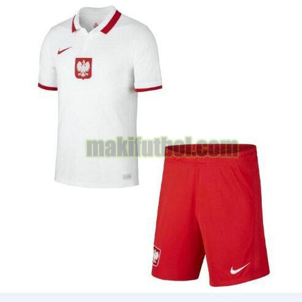 camisetas polonia niño 2021 2022 primera blanco