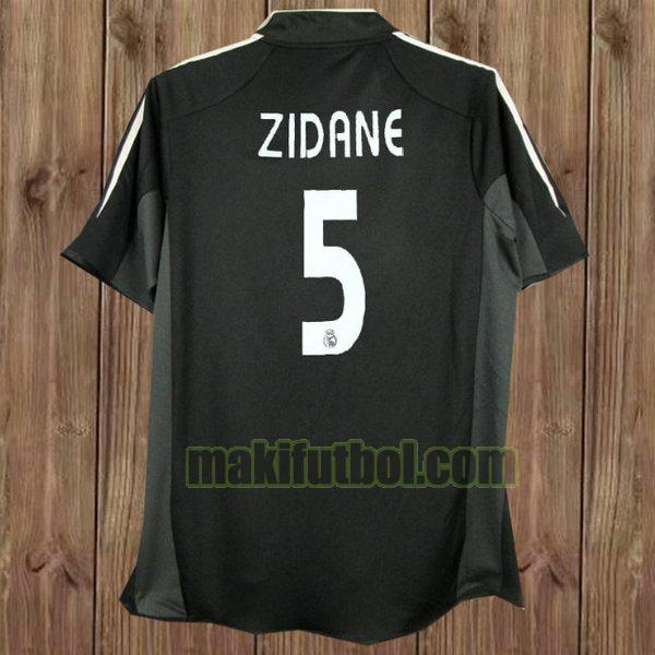 camisetas real madrid 2004-2005 segunda zidane 5 negro