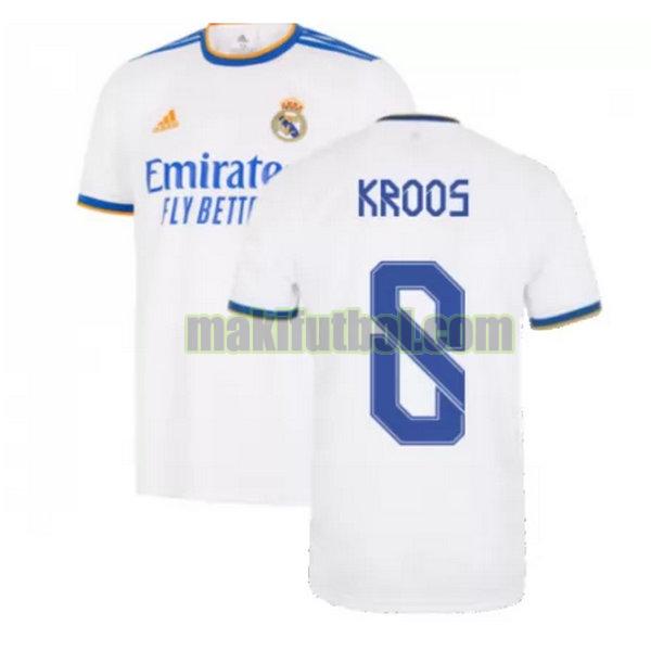 camisetas real madrid 2021 2022 primera kroos 8 blanco