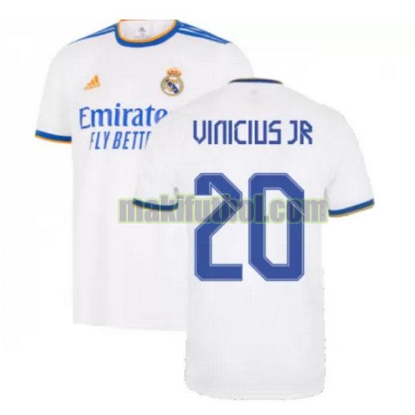 camisetas real madrid 2021 2022 primera vinicius jr 20 blanco
