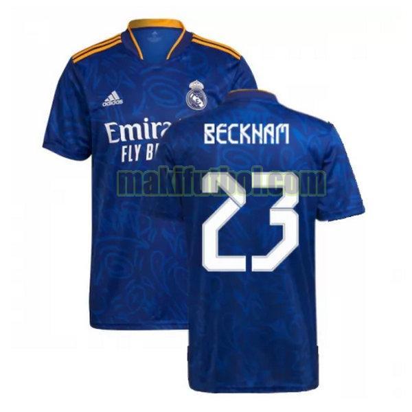 camisetas real madrid 2021 2022 segunda beckham 23 azul