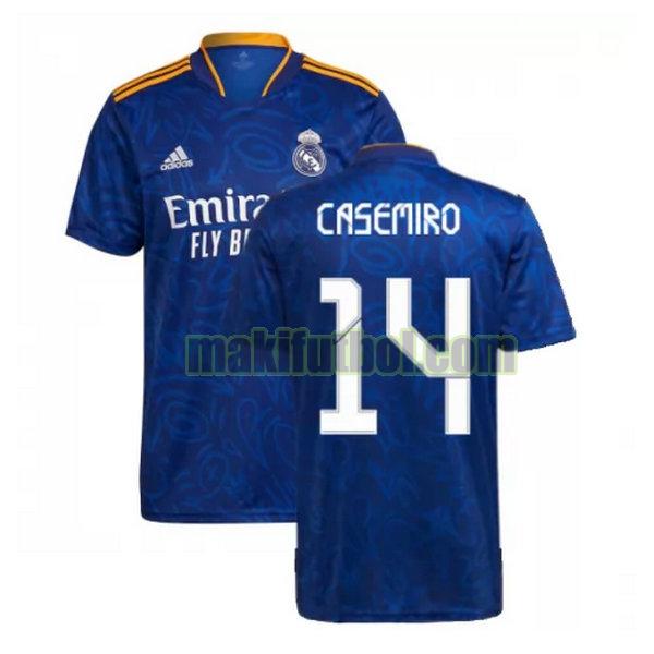 camisetas real madrid 2021 2022 segunda casemiro 14 azul