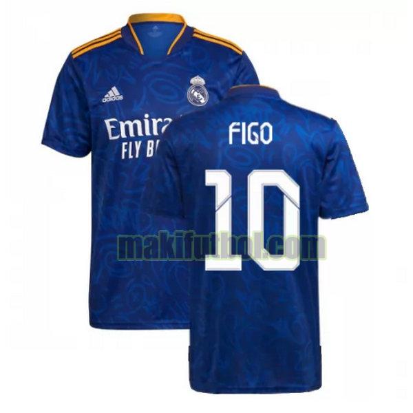camisetas real madrid 2021 2022 segunda figo 10 azul