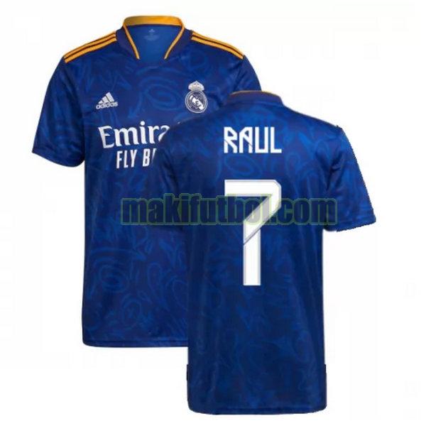 camisetas real madrid 2021 2022 segunda raul 7 azul