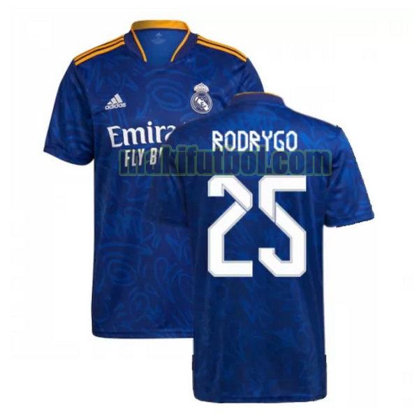 camisetas real madrid 2021 2022 segunda rodrygo 25 azul