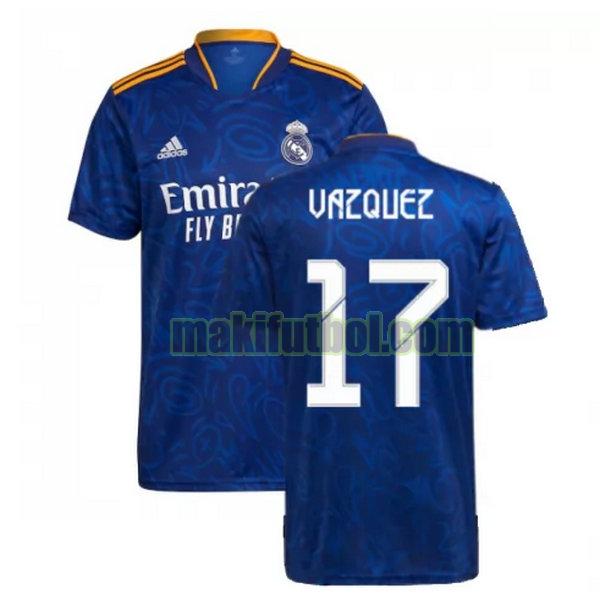camisetas real madrid 2021 2022 segunda vazquez 17 azul