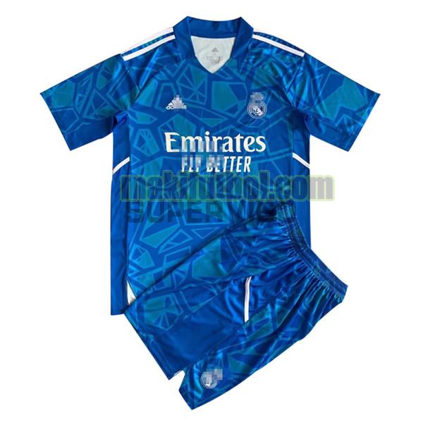 camisetas real madrid niño 2022 2023 portero azul