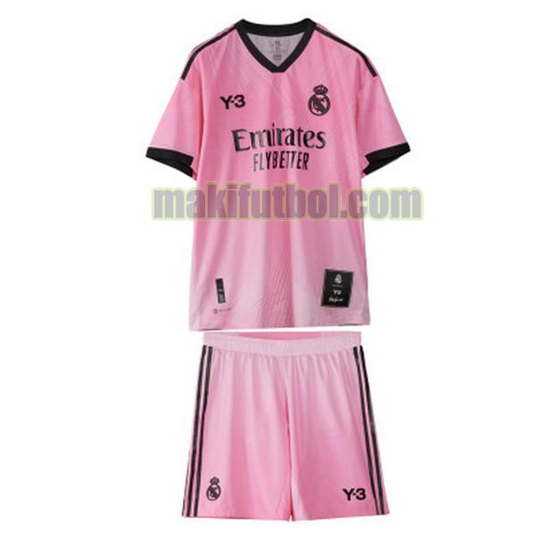 camisetas real madrid niño 2022 y3 rosa