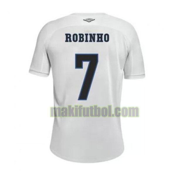 camisetas santos fc 2020-2021 primera robinho 7 blanco
