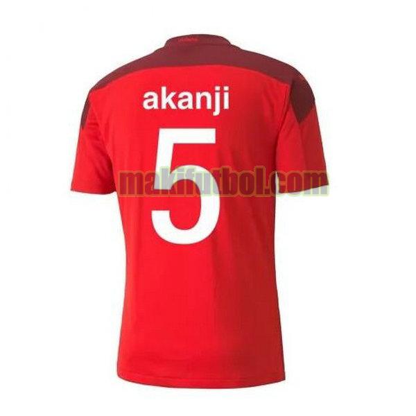 camisetas suiza 2020-2021 primera akanji 5 rojo
