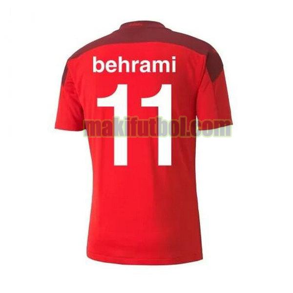 camisetas suiza 2020-2021 primera behrami 11 rojo