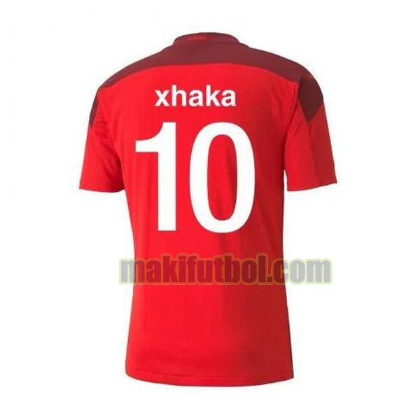 camisetas suiza 2020-2021 primera xhaka 10 rojo
