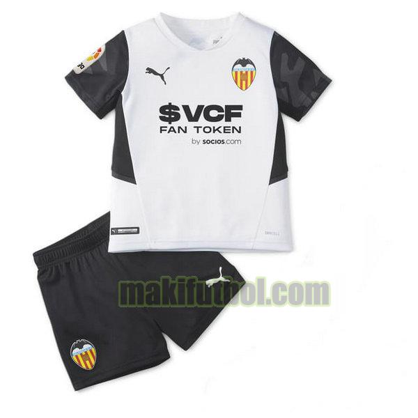 camisetas valencia niño 2021 2022 primera blanco