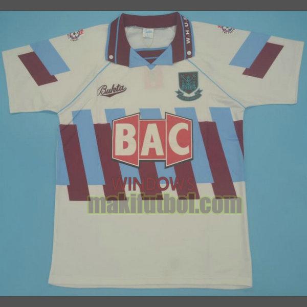 camisetas west ham 1991-1992 tercera blanco
