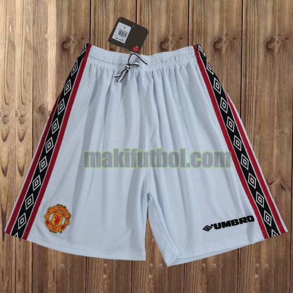 pantalones cortos manchester united 1998-1999 primera blanco